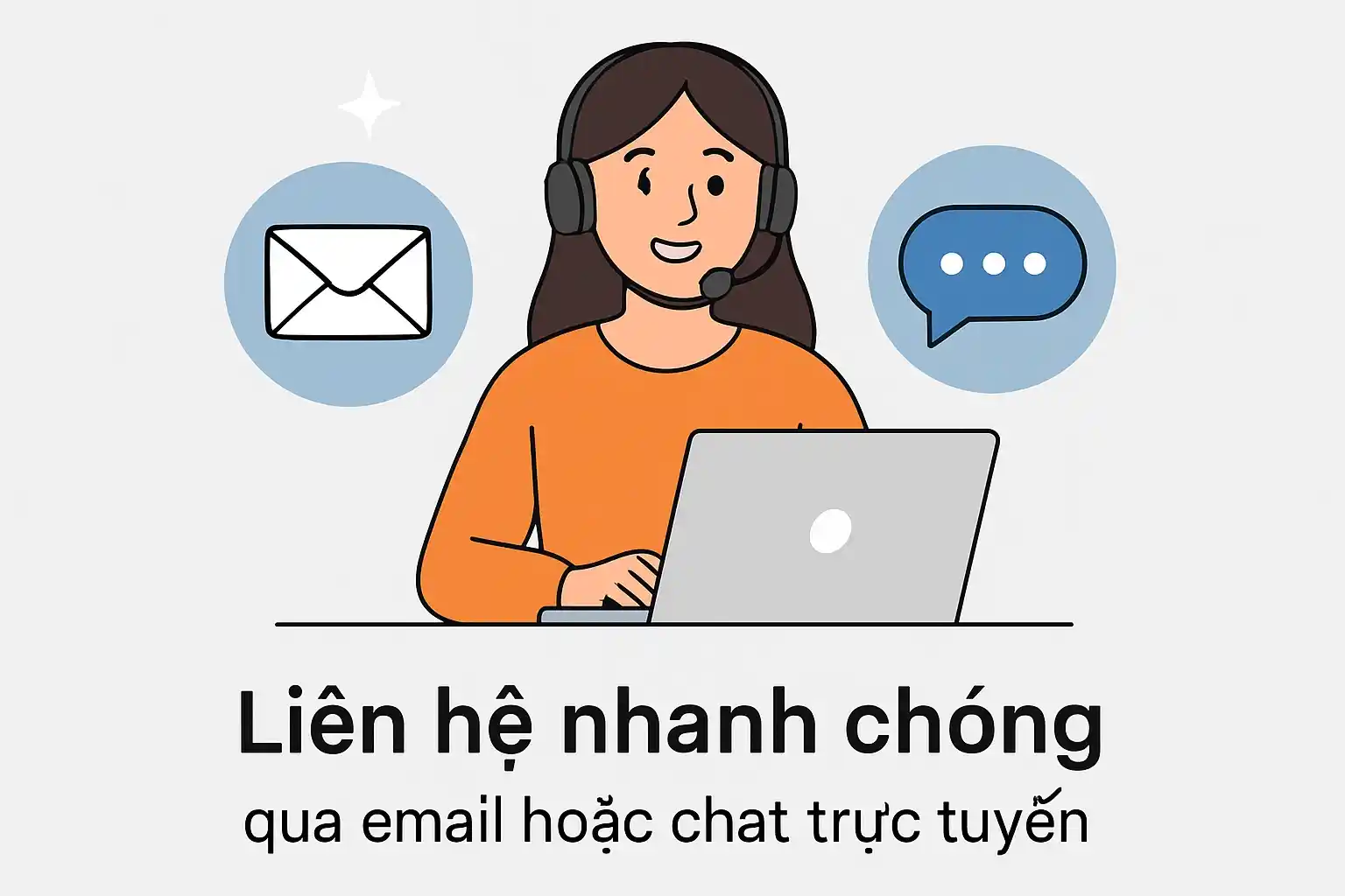 Hỗ trợ người dùng với Liên hệ nhanh chóng qua email hoặc chat trực tuyến